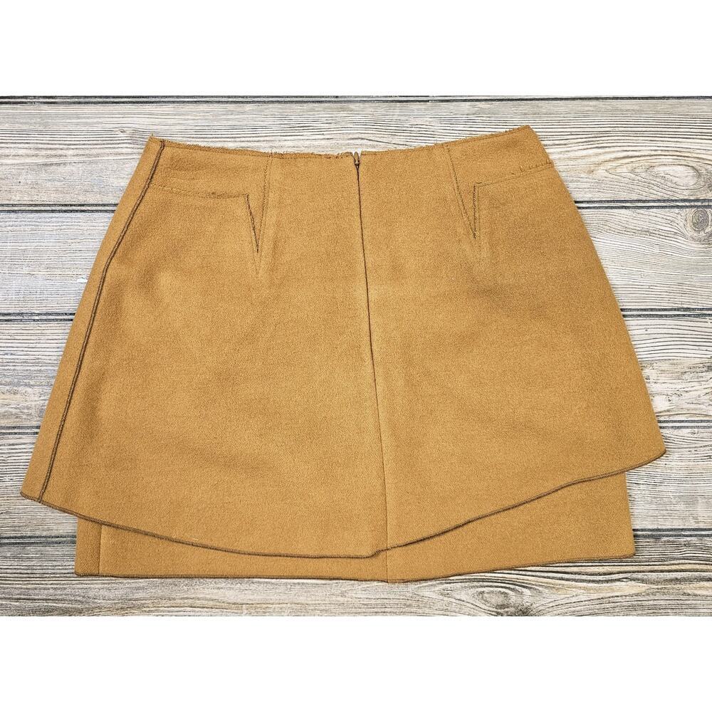 Meadow Rue Women's Zip Closure Leather Trim Buckle Mini Skirt Brown Size 4 - Picture 7 of 7